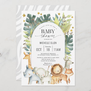 Modern Oerwoud Safari Thormed Baby shower Kaart