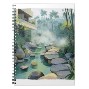 Modern Oerwoud Spa Stepping Stones Art Notitieboek