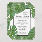 Modern Oerwoud Topical Beach Kustbladeren Bruiloft Kaart (Voorkant / Achterkant)