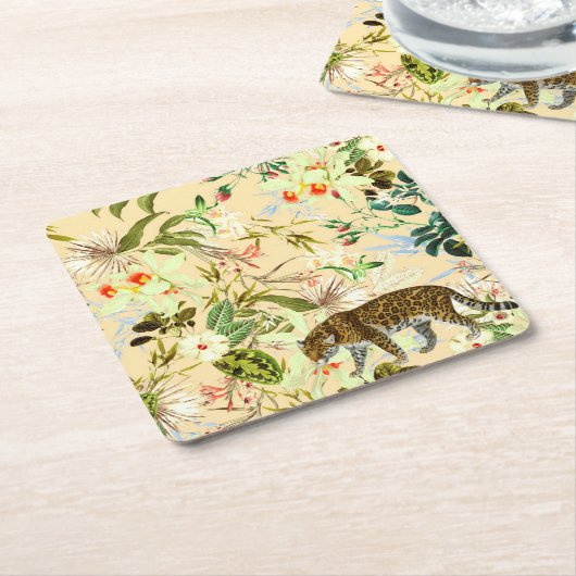  modern Oerwoud voor de lagere tijger Kartonnen Onderzetters (Schuin)