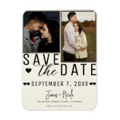 Modern Off White Save the Date 2 Foto Bruiloft Magneet (Verticaal)