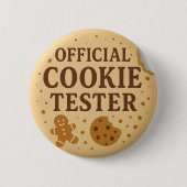 Modern Official Cookie Tester Funny Christmas  Ronde Button 5,7 Cm (Voorkant)