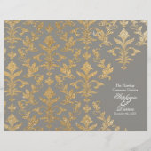 Modern offset Damask Glitter Kijk Wedding Program (Voorkant)