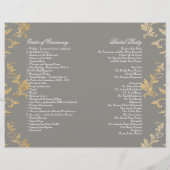 Modern offset Damask Glitter Kijk Wedding Program (Achterkant)