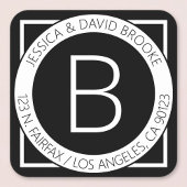 Modern ogend retouradres of productlabel vierkante sticker