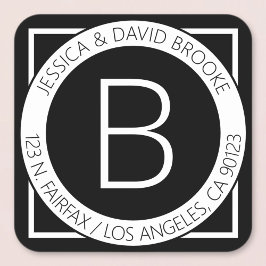 Modern ogend retouradres of productlabel vierkante sticker