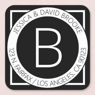 Modern ogend retouradres of productlabel vierkante sticker