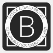 Modern ogend retouradres of productlabel vierkante sticker (Voorkant)