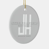 Modern ogend zakelijk monogram | Grey Keramisch Ornament (Rechts)