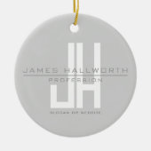Modern ogend zakelijk monogram | Grey Keramisch Ornament (Voorkant)