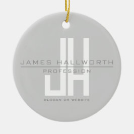 Modern ogend zakelijk monogram | Grey Keramisch Ornament