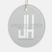 Modern ogend zakelijk monogram | Grey Keramisch Ornament (Links)