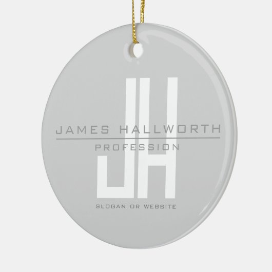 Modern ogend zakelijk monogram | Grey Keramisch Ornament (Links)