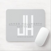 Modern ogend zakelijk monogram | Grey Muismat (Met muis)