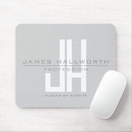 Modern ogend zakelijk monogram | Grey Muismat