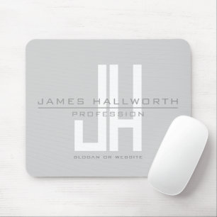 Modern ogend zakelijk monogram   Grey Muismat