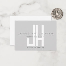 Modern ogend zakelijk monogram | Grey Notitiekaartje