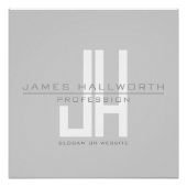 Modern ogend zakelijk monogram | Grey Perfect Poster (Voorkant)