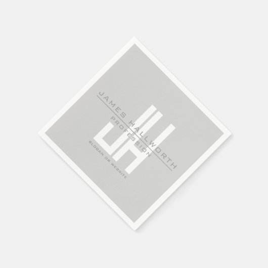 Modern ogend zakelijk monogram | Grey Servet (Hoek)