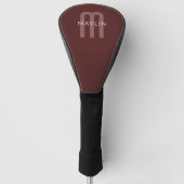 Modern ogende monogrammed naam | Maroon Red Golfheadcover (Voorkant)