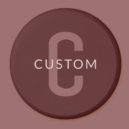 Modern ogende monogrammed naam | Maroon Red Magneet