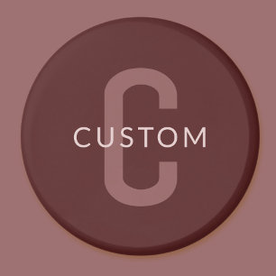 Modern ogende monogrammed naam   Maroon Red Magneet