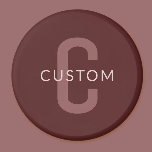 Modern ogende monogrammed naam | Maroon Red Magneet