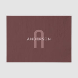 Modern ogende monogrammed naam | Maroon Red Tissuepapier