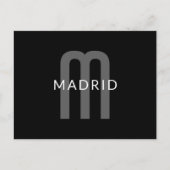 Modern ogende monogrammed naam | Zwart Grijs Wit Briefkaart (Voorkant)