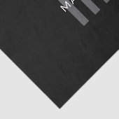 Modern ogende monogrammed naam | Zwart Grijs Wit Tissuepapier (Detail)