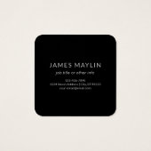 Modern ogende monogrammed naam | Zwart Grijs Wit Vierkante Visitekaartjes (Achterkant)