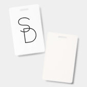 Modern ogende overlappende Initialen Badge (Voor- en achterkant)