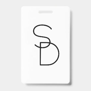 Modern ogende overlappende Initialen Badge