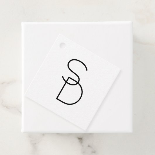 Modern ogende overlappende Initialen Bedankjes Labels (In situ)