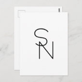 Modern ogende overlappende Initialen Briefkaart (Voorkant / Achterkant)