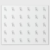 Modern ogende overlappende Initialen Cadeaupapier (Vlak)