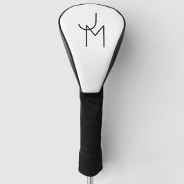 Modern ogende overlappende Initialen Golfheadcover