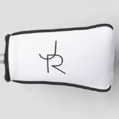 Modern ogende overlappende Initialen Golfheadcover (Voorkant)