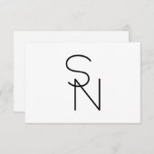 Modern ogende overlappende Initialen Informatiekaartje (Voorkant / Achterkant)