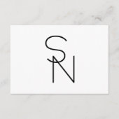 Modern ogende overlappende Initialen Informatiekaartje (Voorkant)