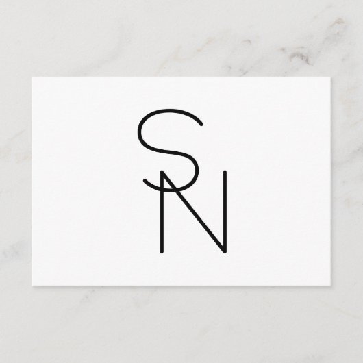 Modern ogende overlappende Initialen Informatiekaartje (Voorkant)