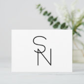 Modern ogende overlappende Initialen Informatiekaartje (Staand voorkant)