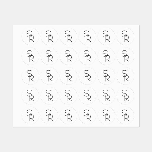 Modern ogende overlappende Initialen Labels (Vel)