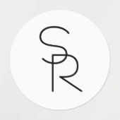 Modern ogende overlappende Initialen Labels (Design 2)