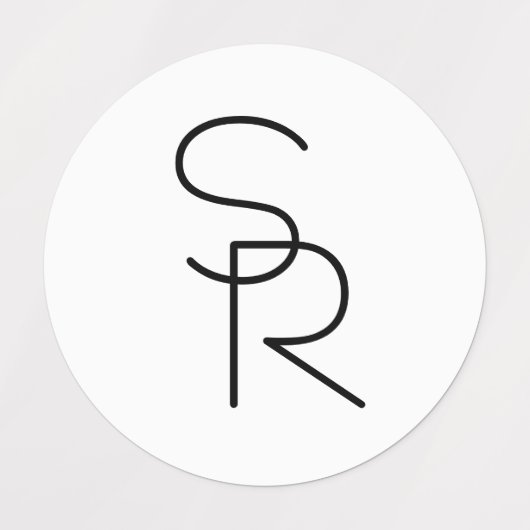 Modern ogende overlappende Initialen Labels (Design 1)