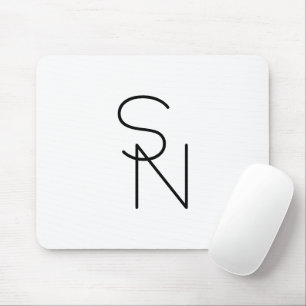 Modern ogende overlappende Initialen Muismat