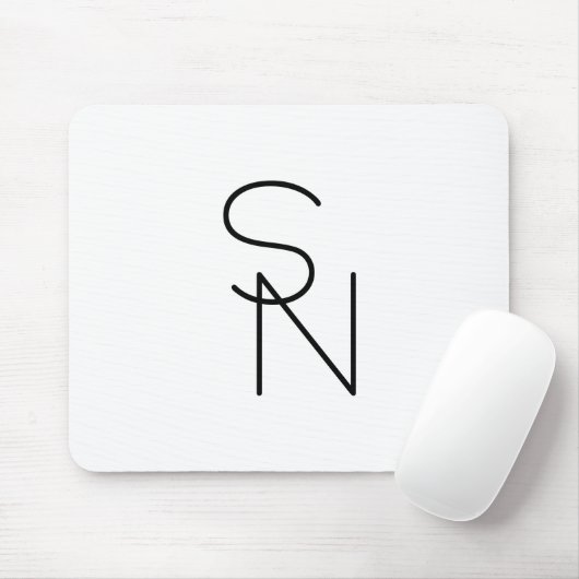 Modern ogende overlappende Initialen Muismat (Met muis)