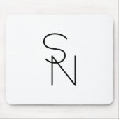 Modern ogende overlappende Initialen Muismat (Voorkant)