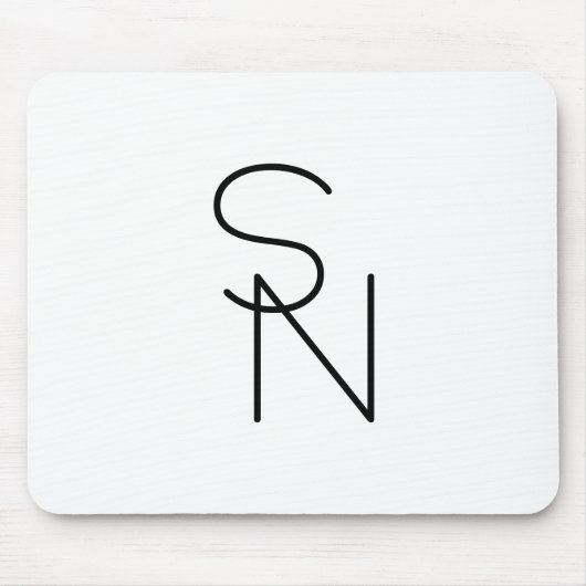 Modern ogende overlappende Initialen Muismat (Voorkant)