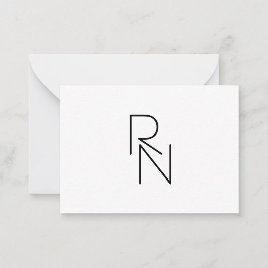 Modern ogende overlappende Initialen Notitiekaartje (Voorkant)